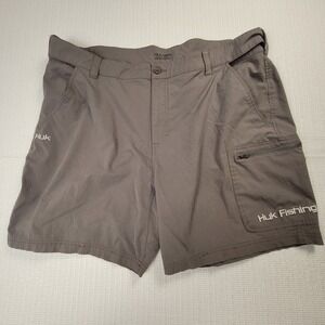 Huk Performance Cargo Fishing Shorts Men's 3XL‎ Gray Quick Dry Outdoor XXXL